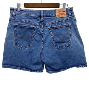 VTG Levi's 550 Women's Denim Shorts Blue Size 14 Mid Rise Stretch